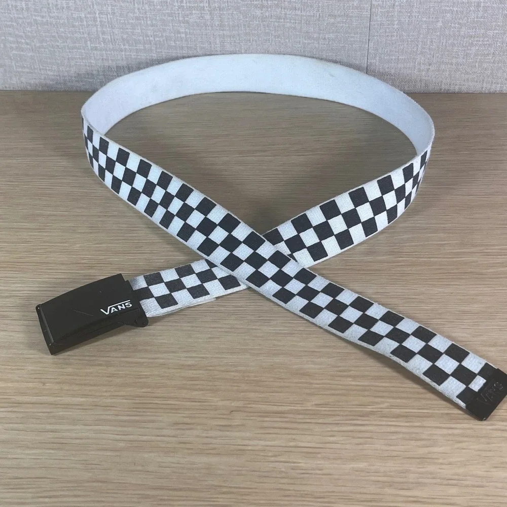 Vans Checkerboard Web Belt Black White One Size Skater Streetwear Accessory